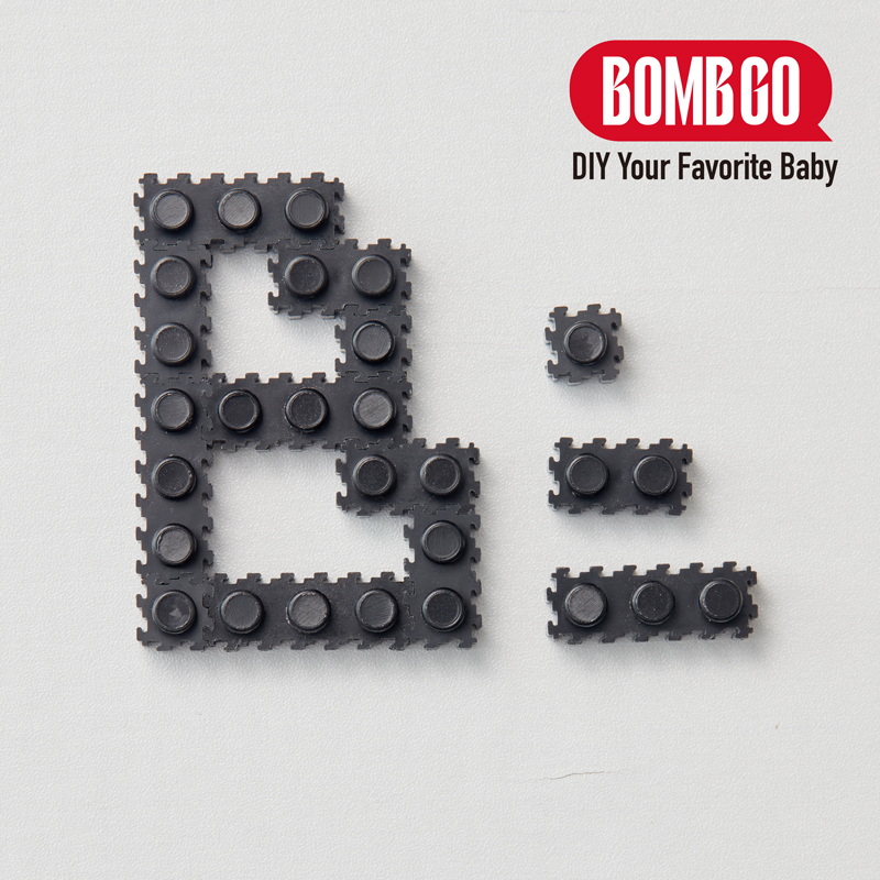 BOMBGO DIY  Interlocking Building Blocks,（ Black ），Loose 1x1, 1x2, 1x3 Mini Brick Pieces,  1000 Pcs for Pixel Art & MOC Construction