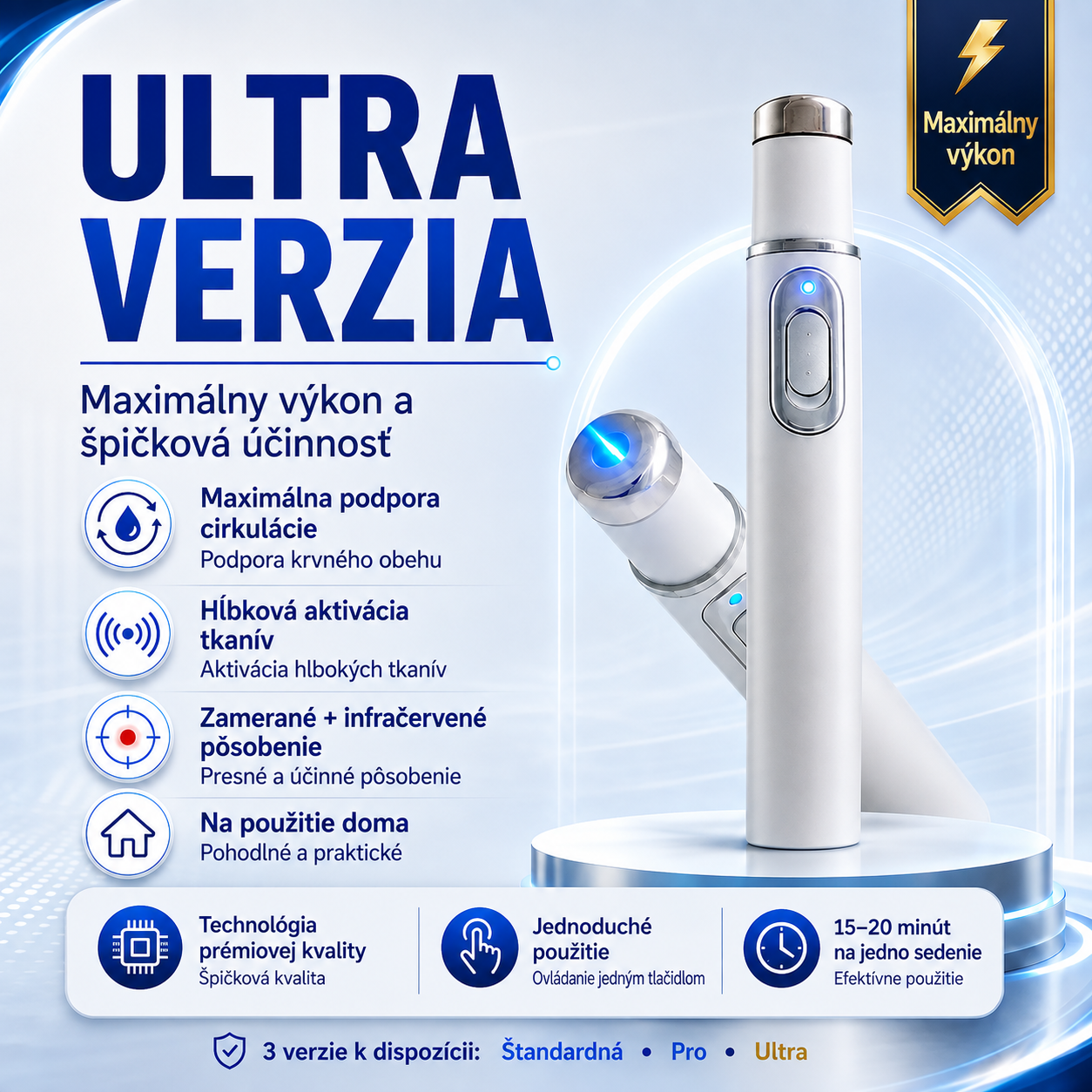 Pokročilá terapia akustickou rázovou vlnou obnovuje zdravie tkanív penisu, zvyšuje pevnosť erekcie, výdrž a sebavedomie mužov a zároveň zmierňuje bolesti svalov, stuhnutosť kĺbov a bolesti šliach.