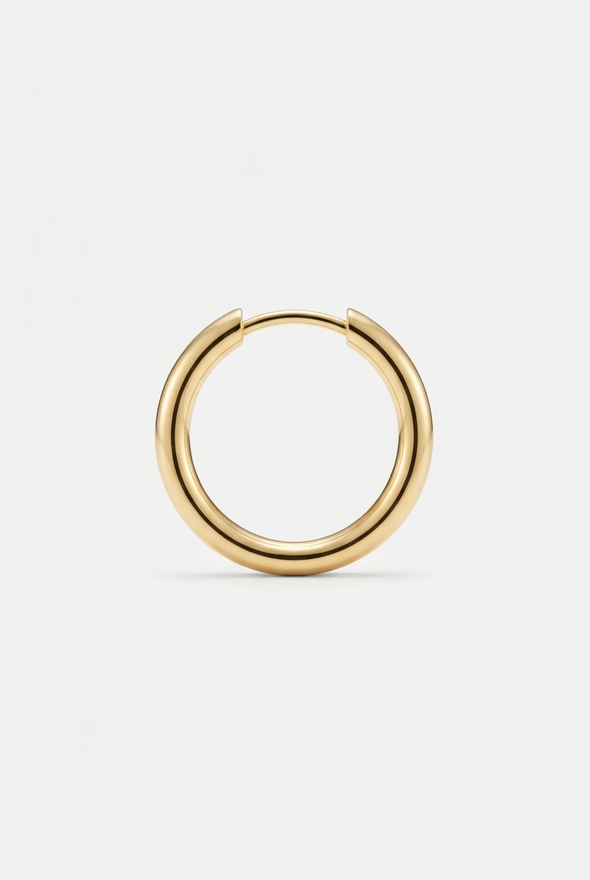 Gold-plated classic hoop earrings full product view