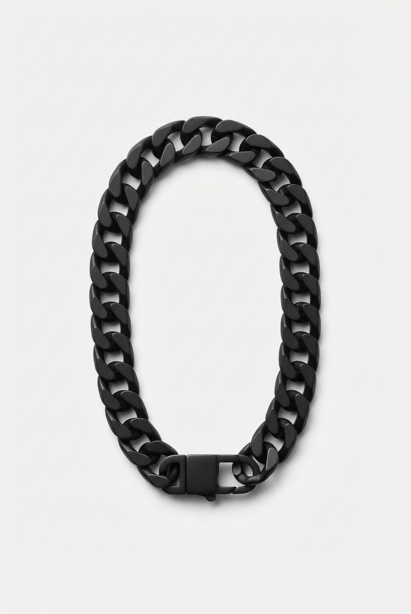 Black-plated adjustable chain bracelet full product view