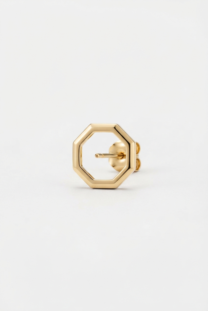 18k gold-plated CZ stud earrings full product view