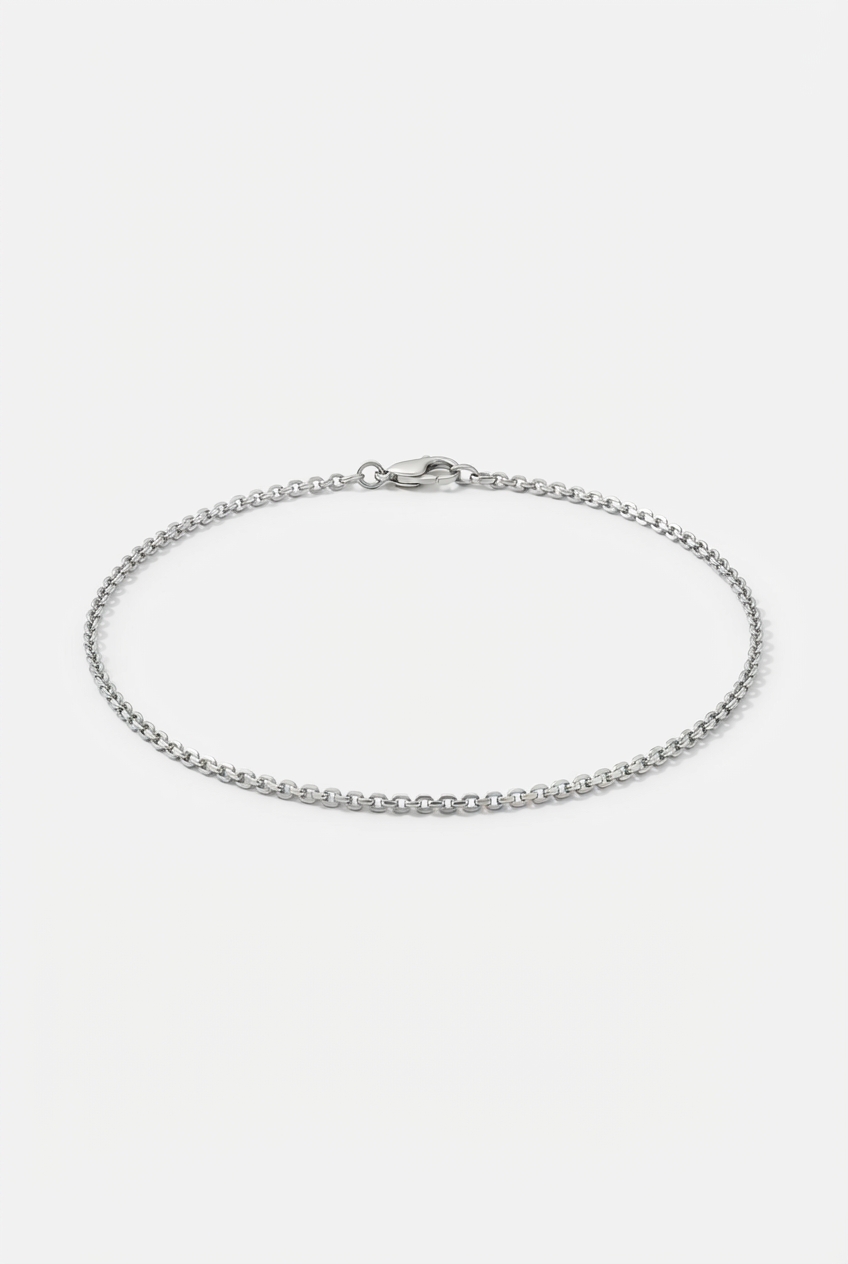 Silver-plated double-layer chain anklet full product view