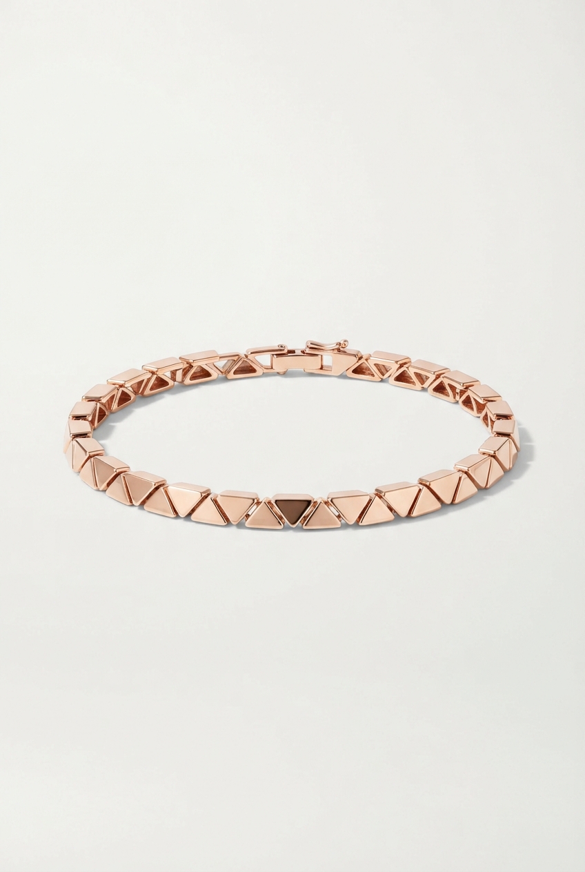 Rose gold-plated dainty beaded anklet full product view