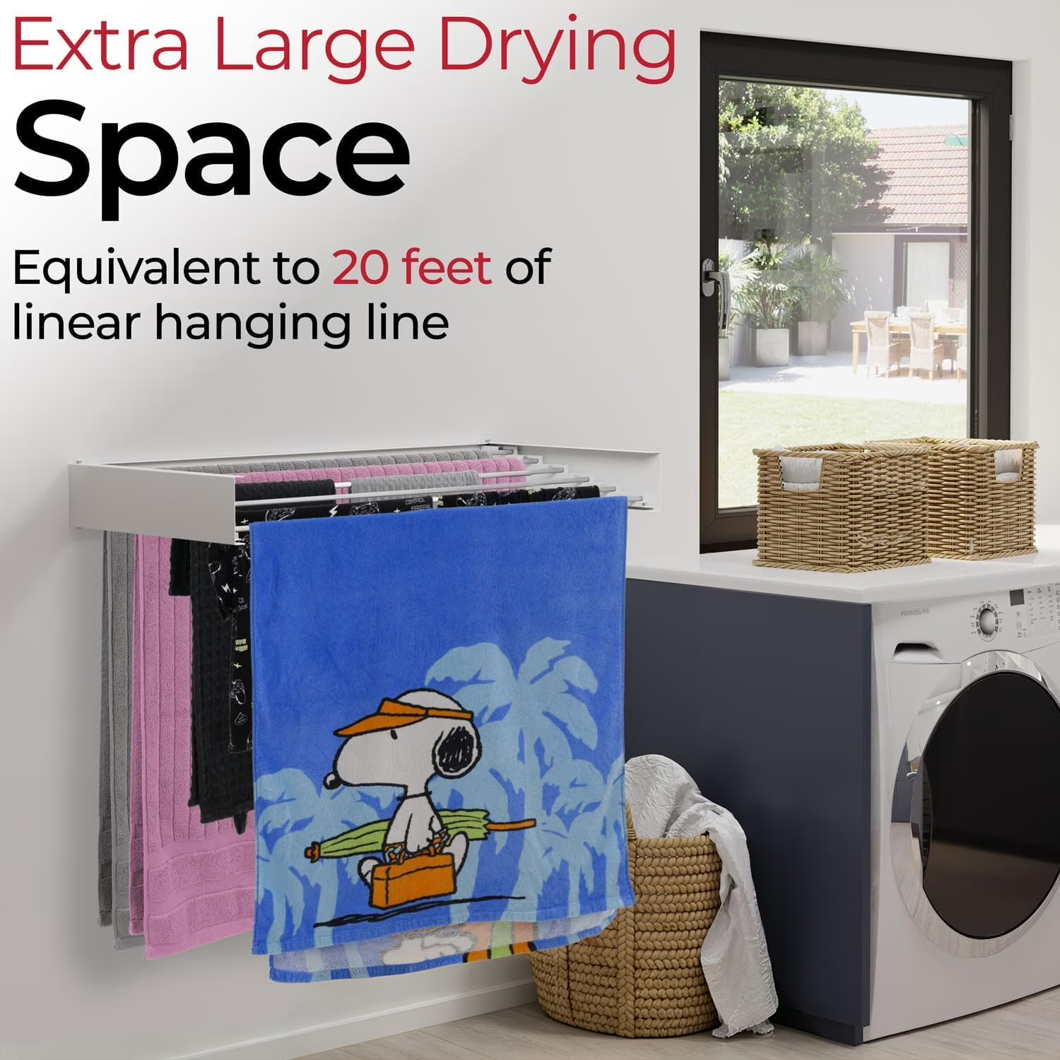 Wall-mounted drying rack