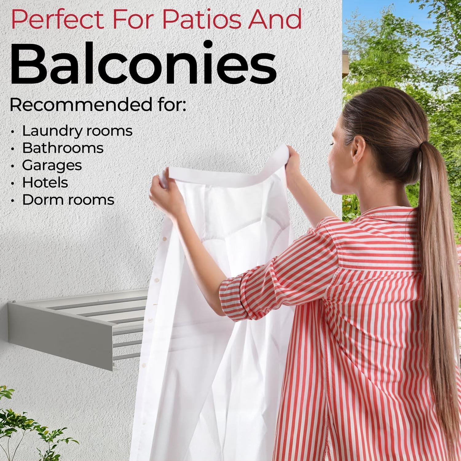 Wall-mounted drying rack