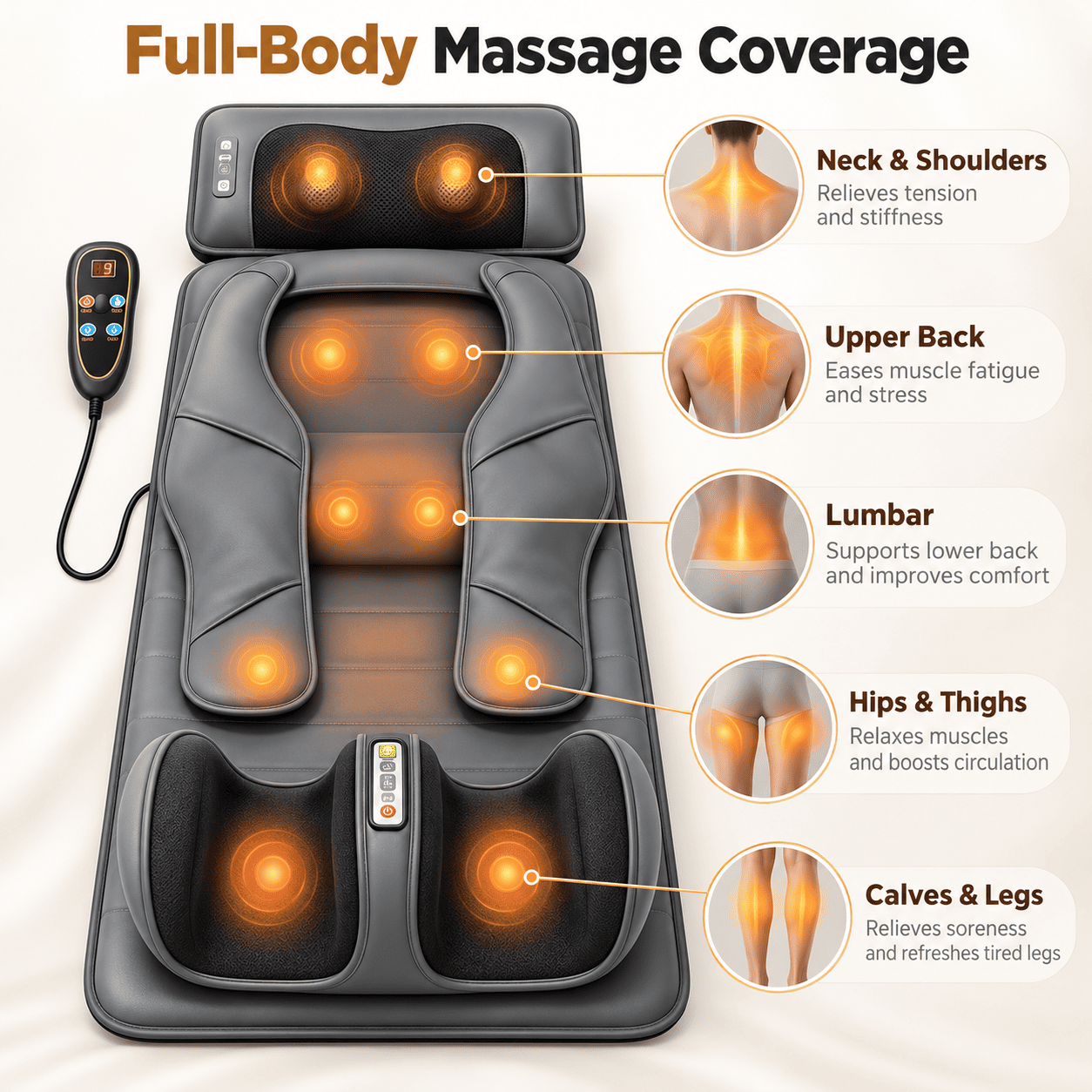 Full-Body Massage Mat — Head-to-Toe Comfort at Home