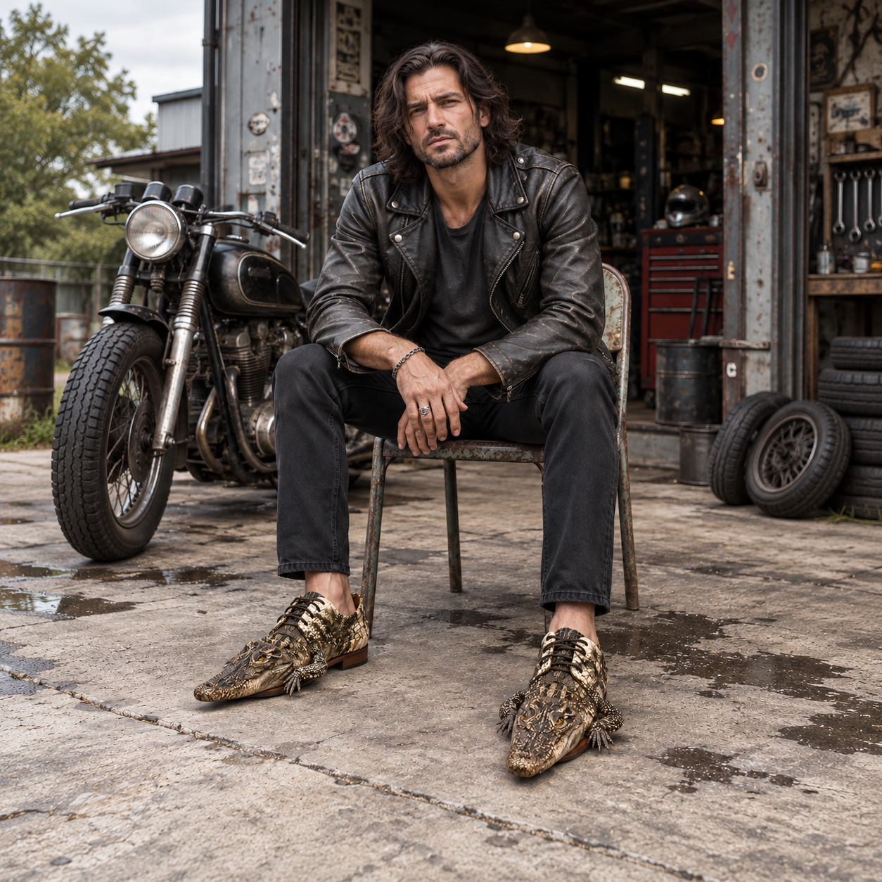 Every step exudes a wild spirit—the all-new crocodile leather shoes.
