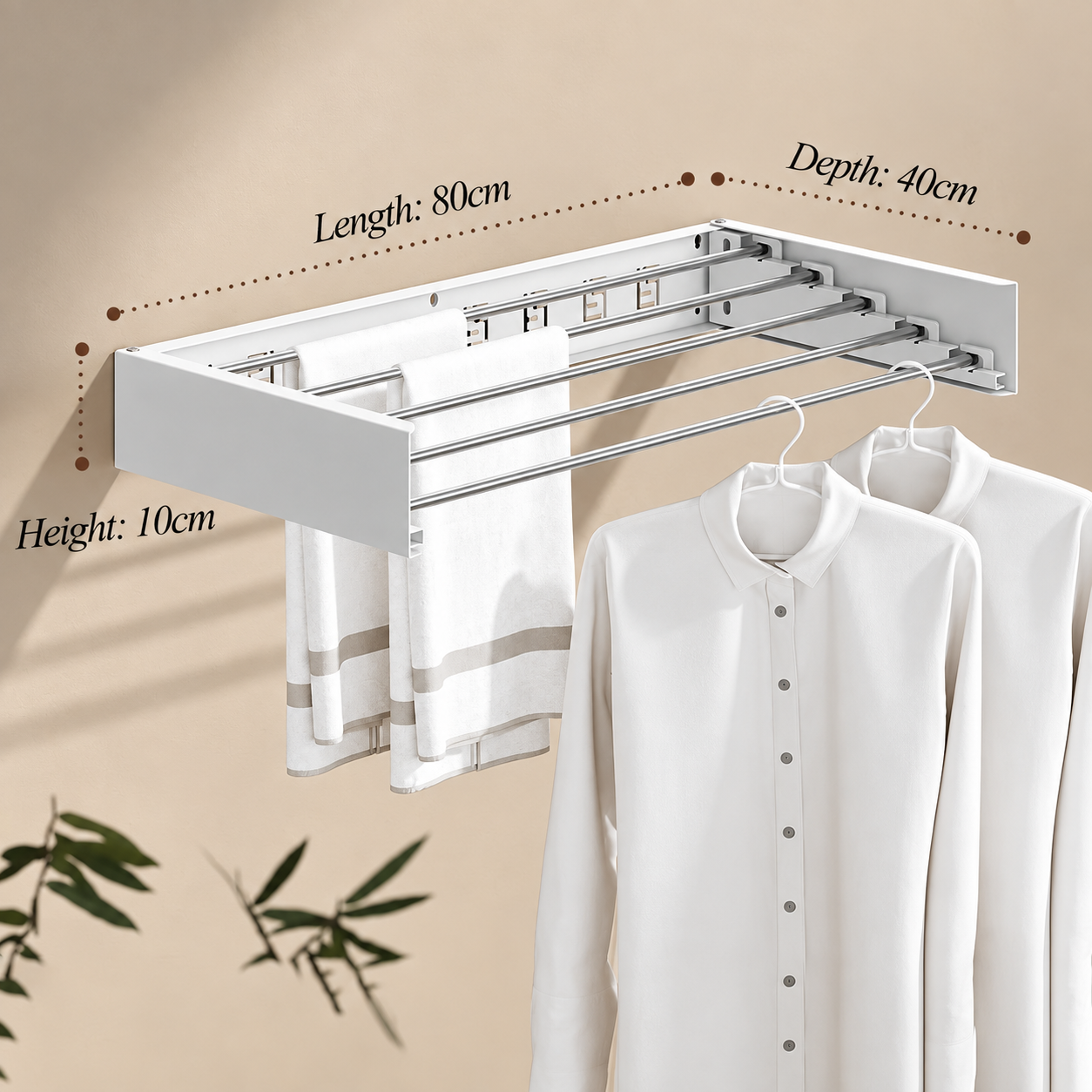 Wall-mounted folding drying rack