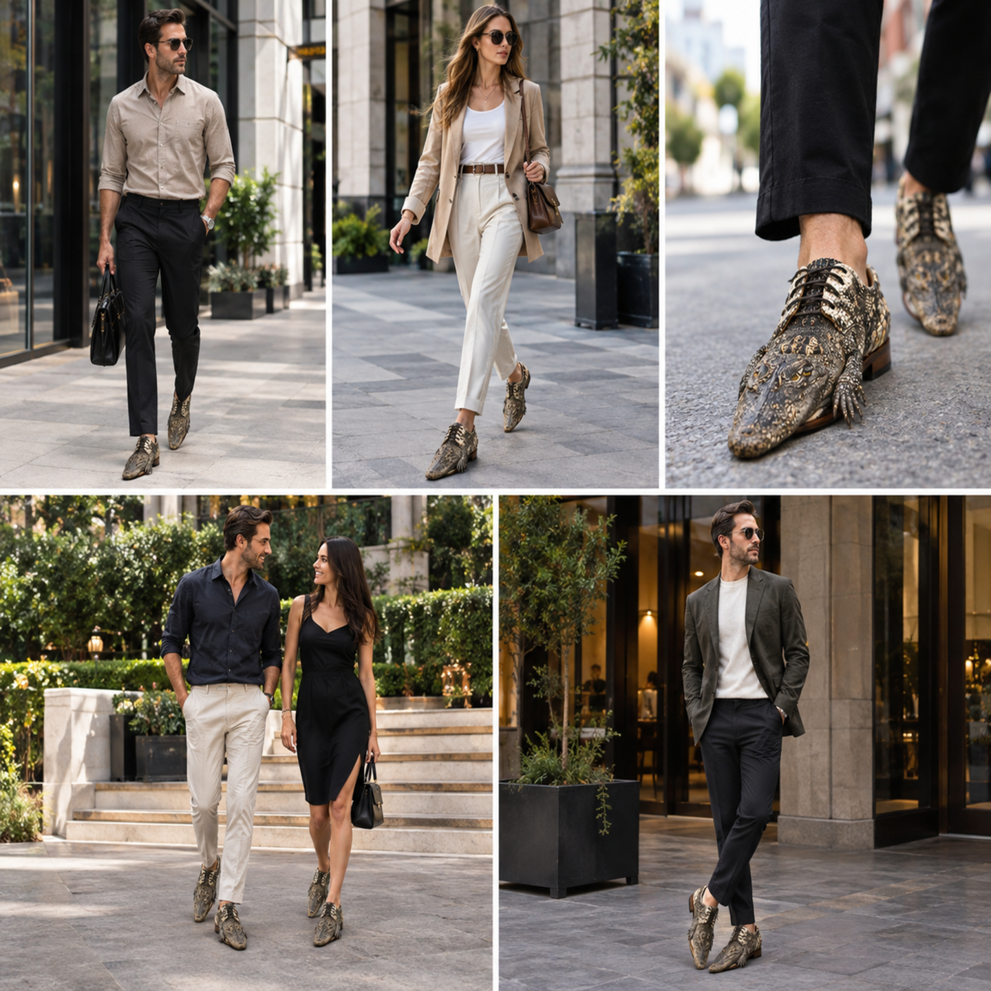Every step exudes a wild spirit—the all-new crocodile leather shoes.