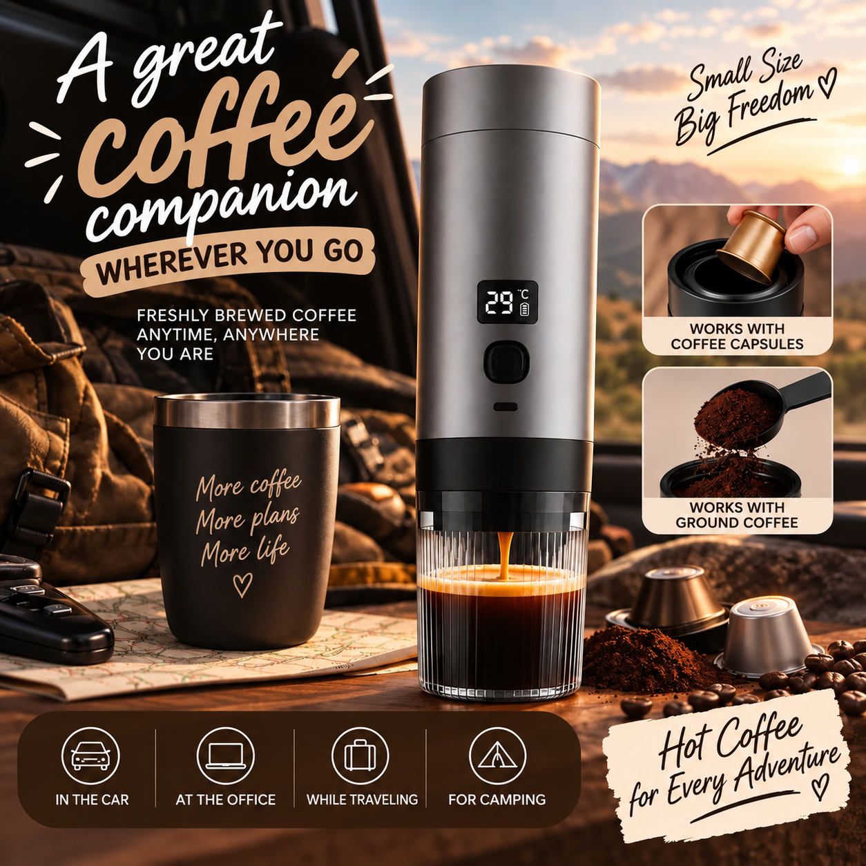 Portable Espresso Maker – Fresh Coffee Anytime, Anywhere