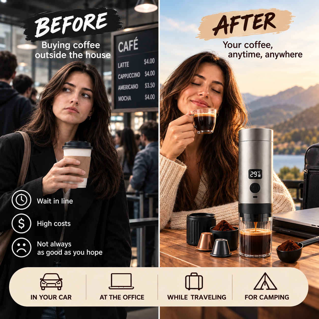 Portable Espresso Maker – Fresh Coffee Anytime, Anywhere