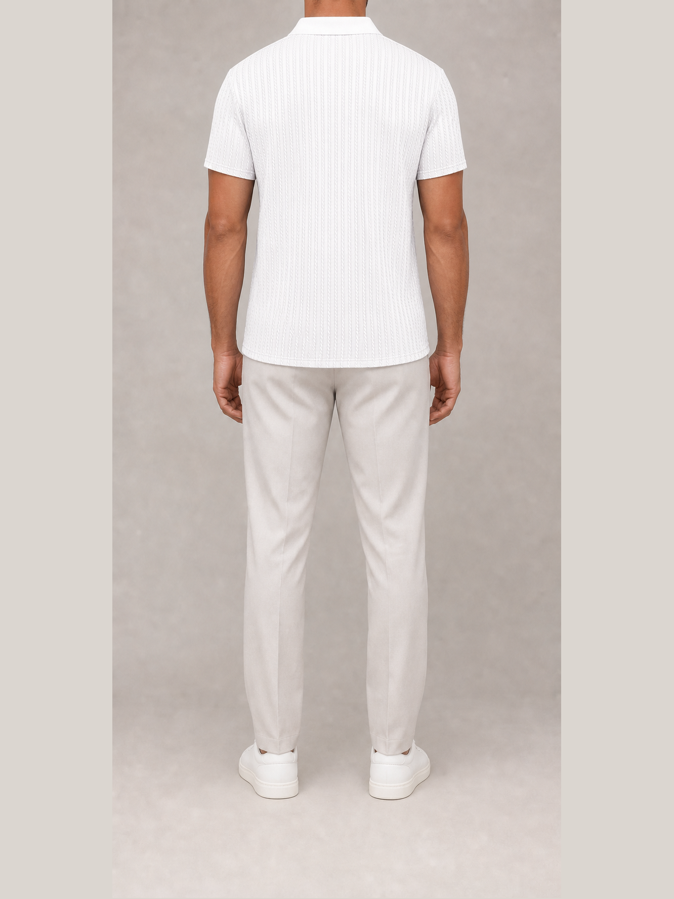 ⏰Seasonal Clearance Sale🔥Men's Cable Knit Quarter-Zip Polo Shirt