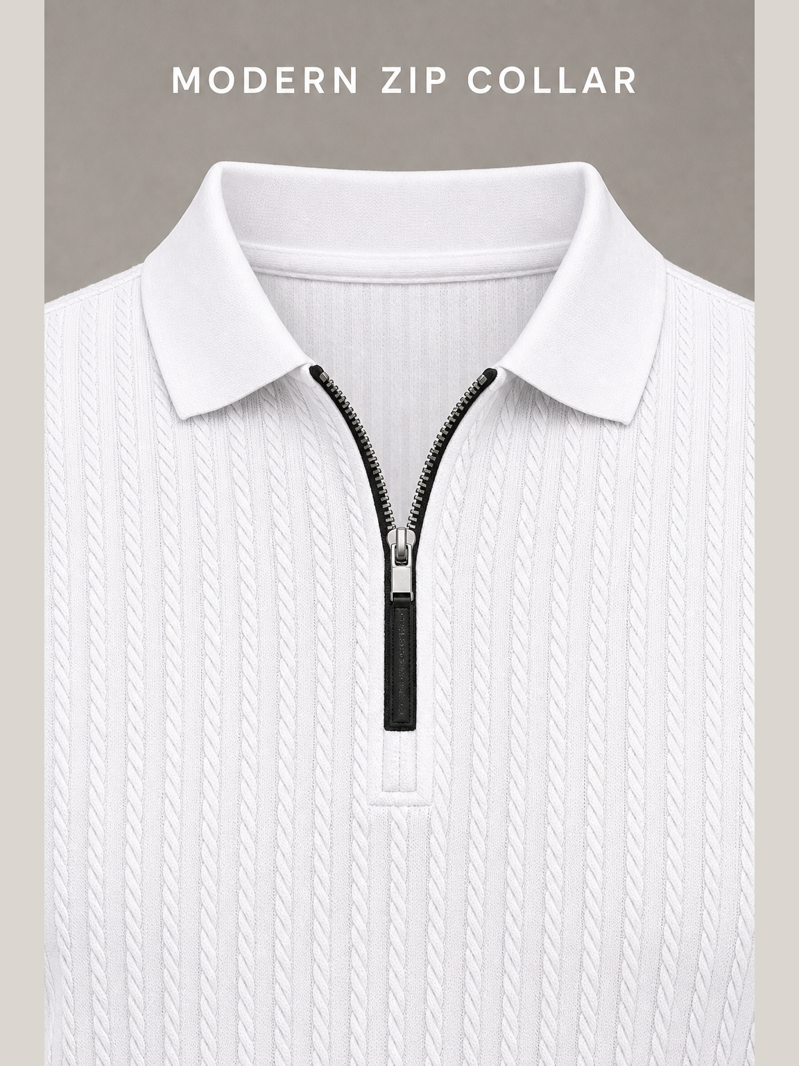⏰Seasonal Clearance Sale🔥Men's Cable Knit Quarter-Zip Polo Shirt