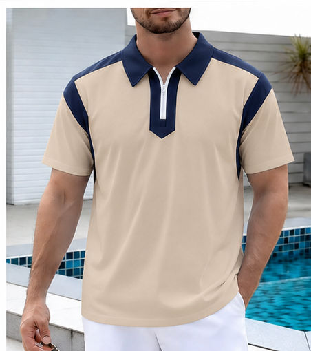 Seasonal Clearance Sale🔥10-PackOnly $29.99      Men's Color-Block  Zip Polo