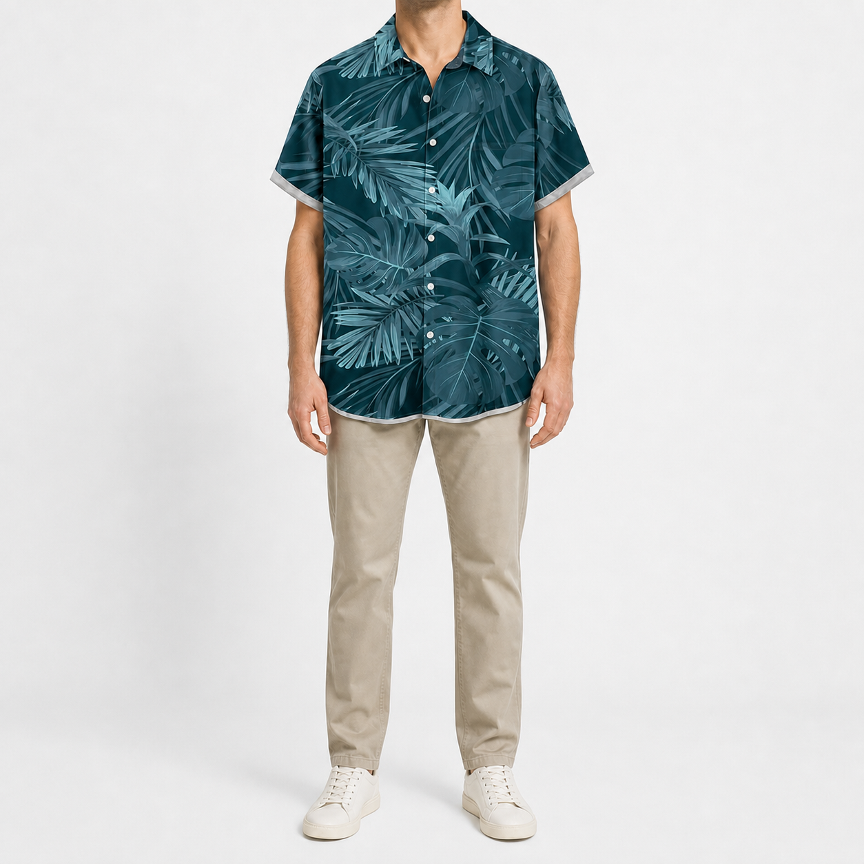 ⏰Seasonal Clearance Sale🔥Men's Tropical Leaf Relaxed Short-Sleeve Shirt Set