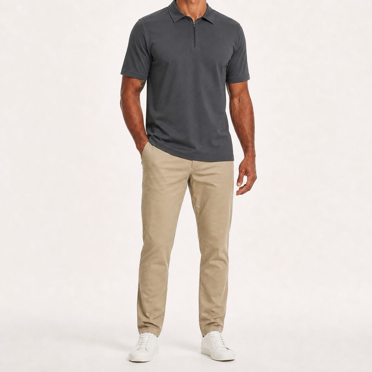 ⏰Seasonal Clearance Sale🔥Men's Short Sleeve Quarter-Zip Polo Shirt Set