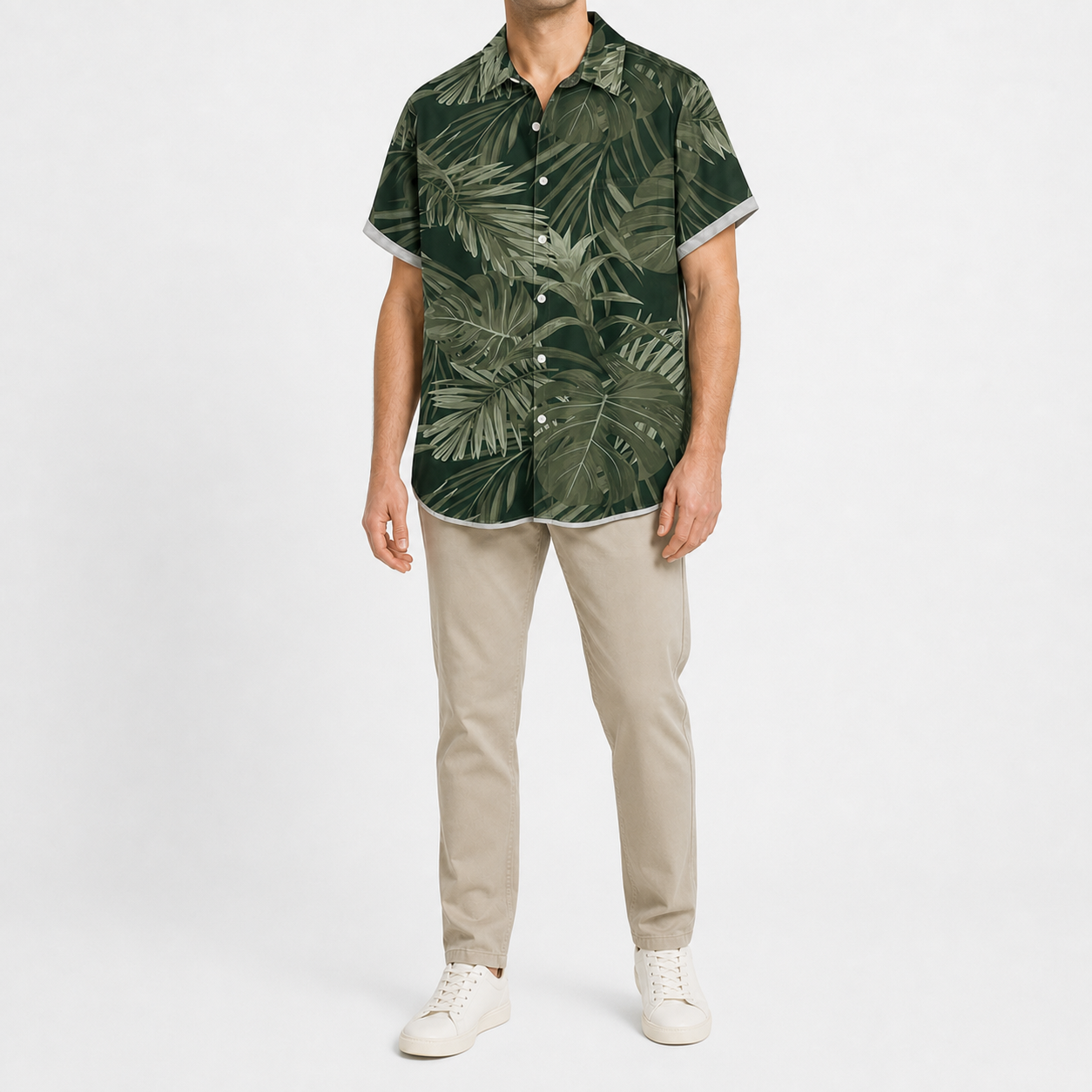 ⏰Seasonal Clearance Sale🔥Men's Tropical Leaf Relaxed Short-Sleeve Shirt Set