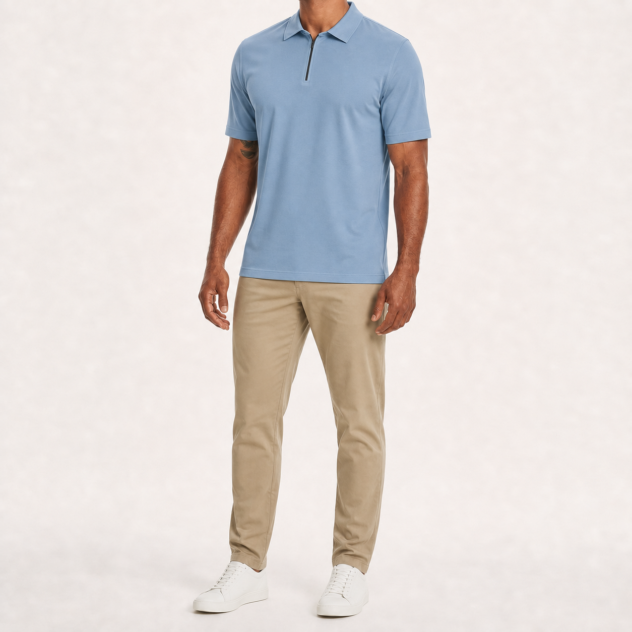 ⏰Seasonal Clearance Sale🔥Men's Short Sleeve Quarter-Zip Polo Shirt Set