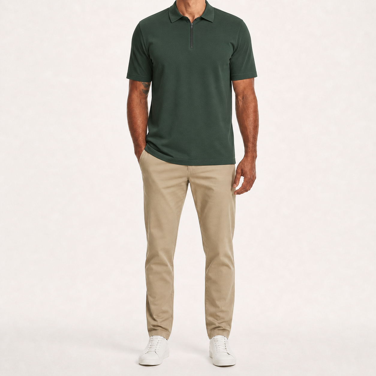 ⏰Seasonal Clearance Sale🔥Men's Short Sleeve Quarter-Zip Polo Shirt Set