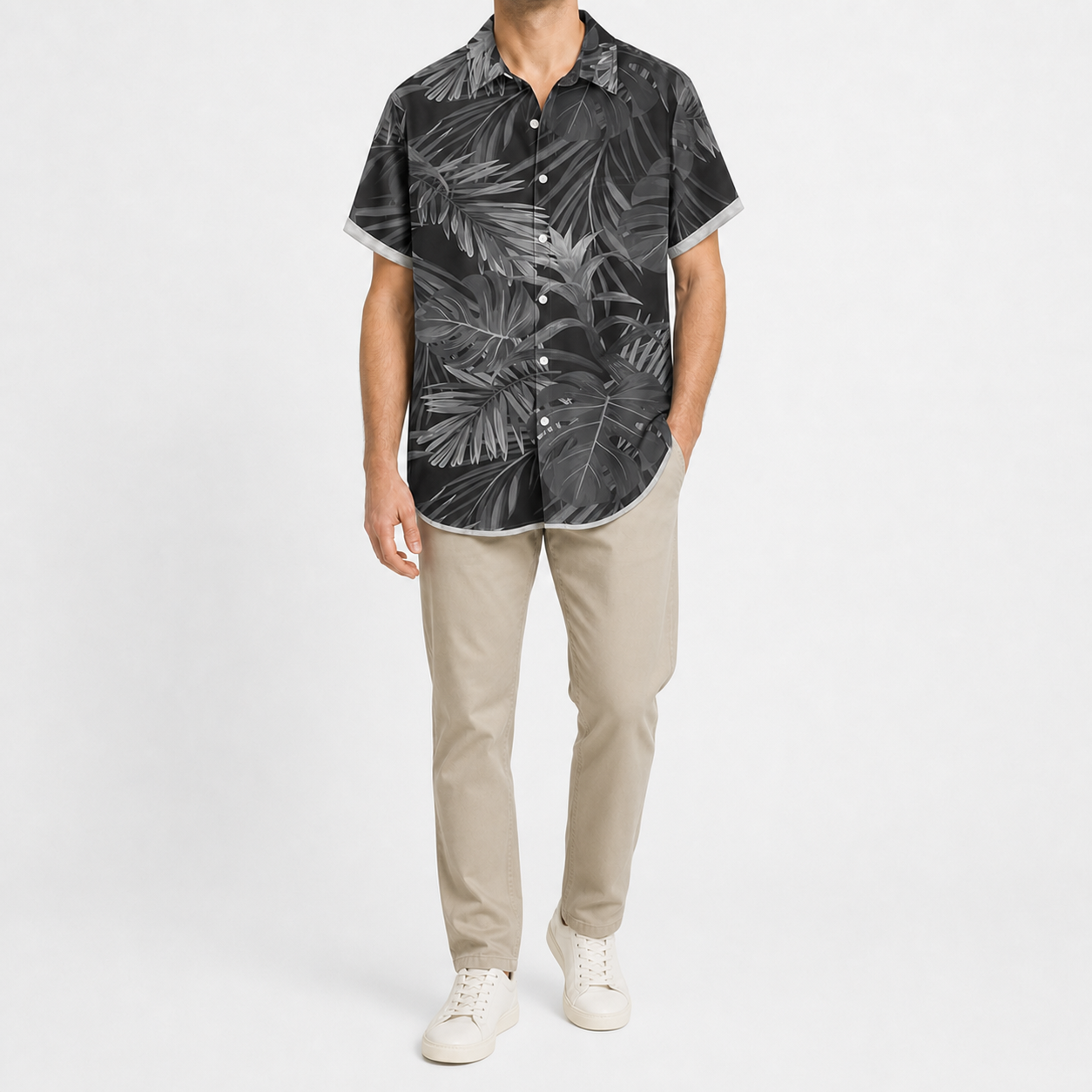 ⏰Seasonal Clearance Sale🔥Men's Tropical Leaf Relaxed Short-Sleeve Shirt Set