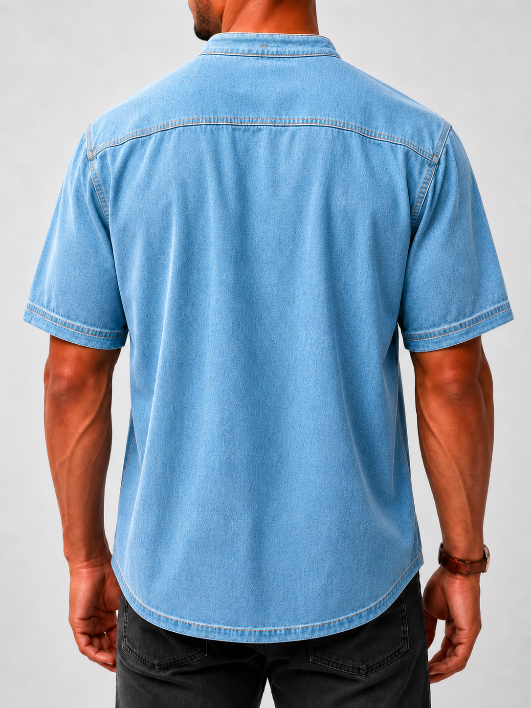 Limited Deal 8-Pack Men's Washed Stand Collar Henley Shirts, Short Sleeve Relaxed Fit Pocket Tops