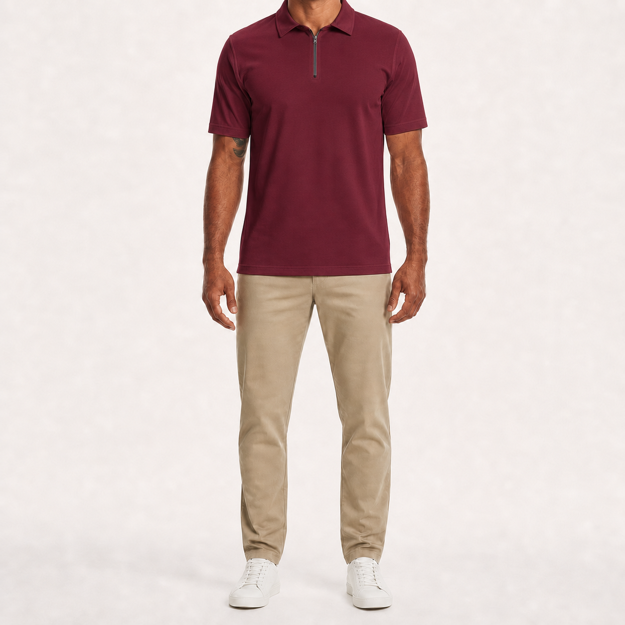 ⏰Seasonal Clearance Sale🔥Men's Short Sleeve Quarter-Zip Polo Shirt Set