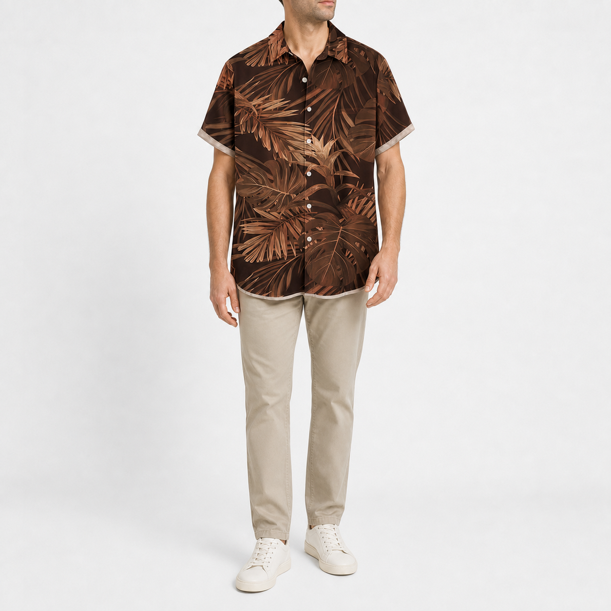 ⏰Seasonal Clearance Sale🔥Men's Tropical Leaf Relaxed Short-Sleeve Shirt Set