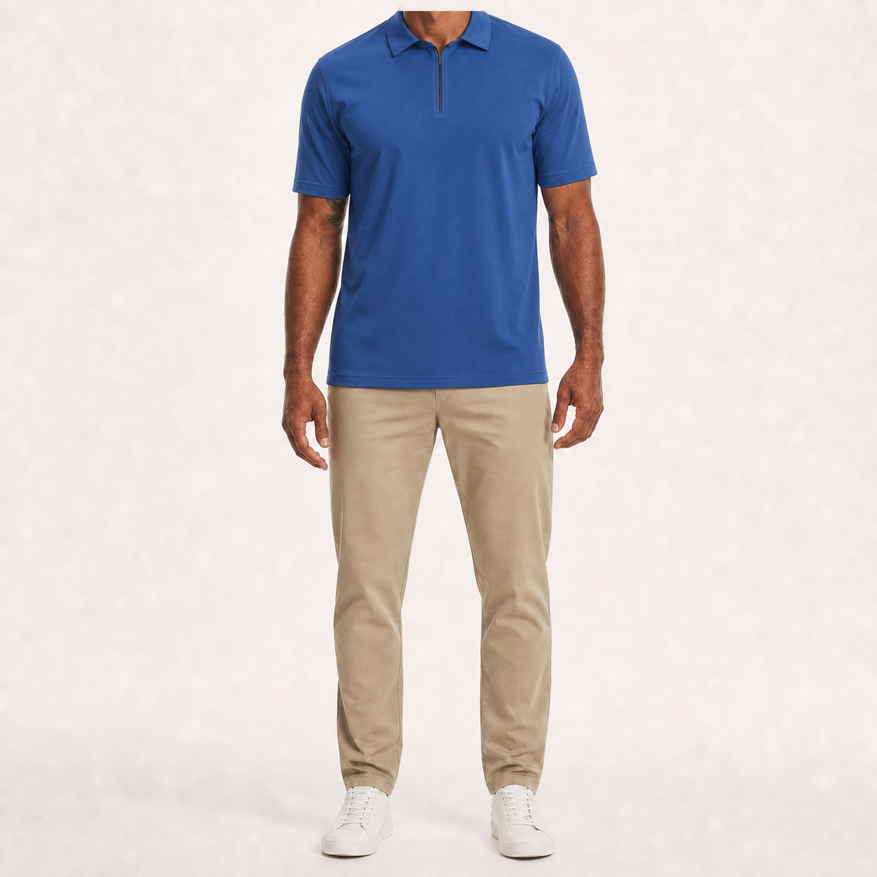 ⏰Seasonal Clearance Sale🔥Men's Short Sleeve Quarter-Zip Polo Shirt Set