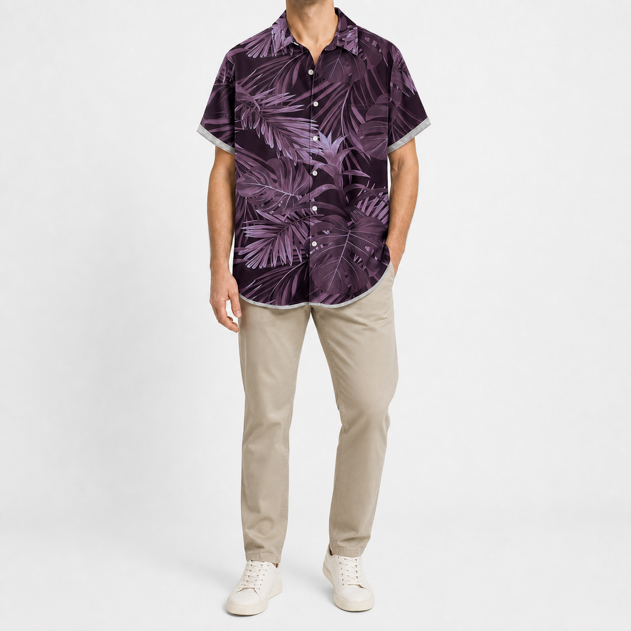 ⏰Seasonal Clearance Sale🔥Men's Tropical Leaf Relaxed Short-Sleeve Shirt Set