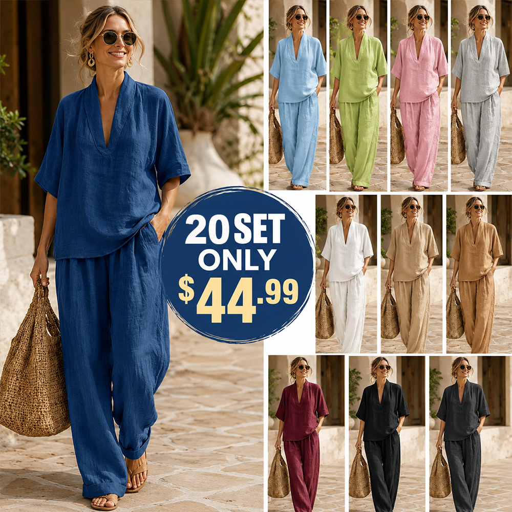 Casual And Cozy Minimalist Linen Two-piece Set