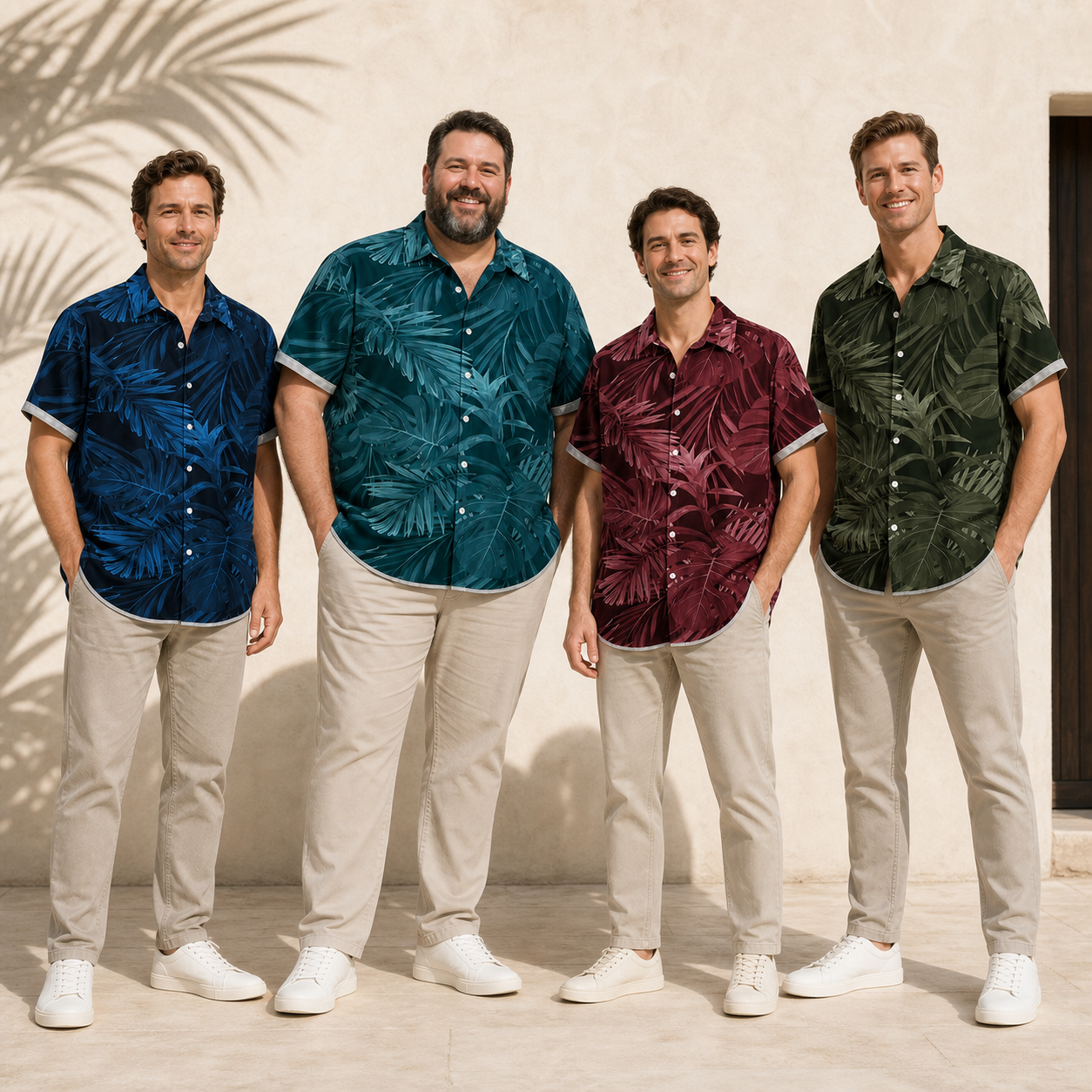 ⏰Seasonal Clearance Sale🔥Men's Tropical Leaf Relaxed Short-Sleeve Shirt Set