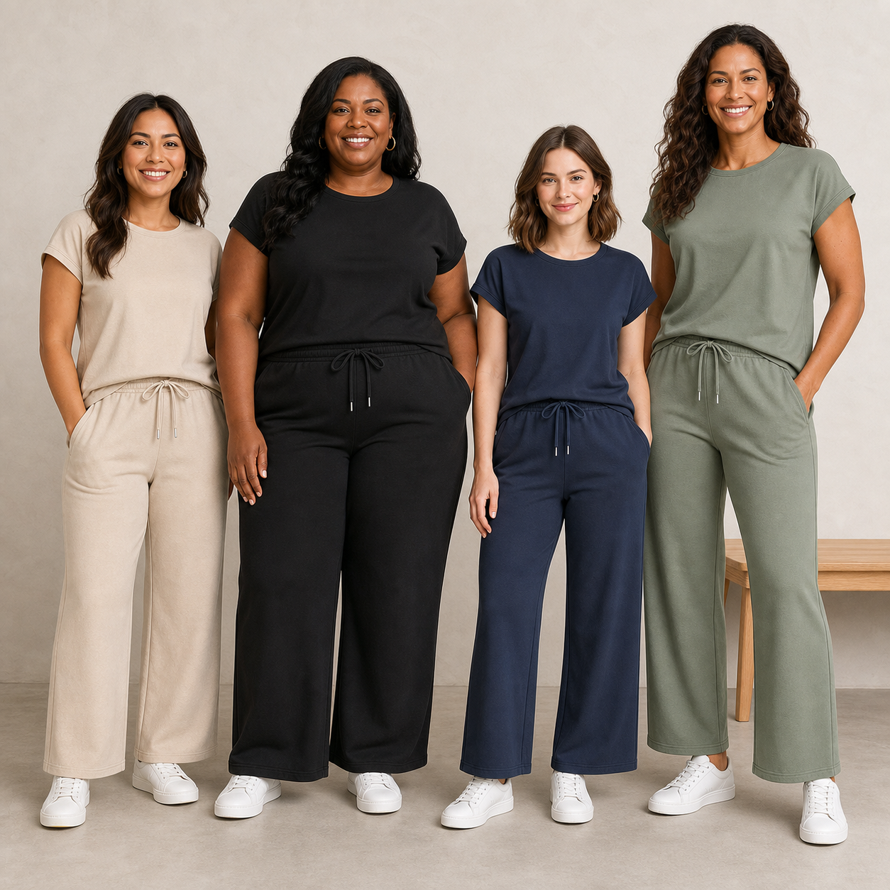 Women's Relaxed Short-Sleeve Wide-Leg Matching Set
