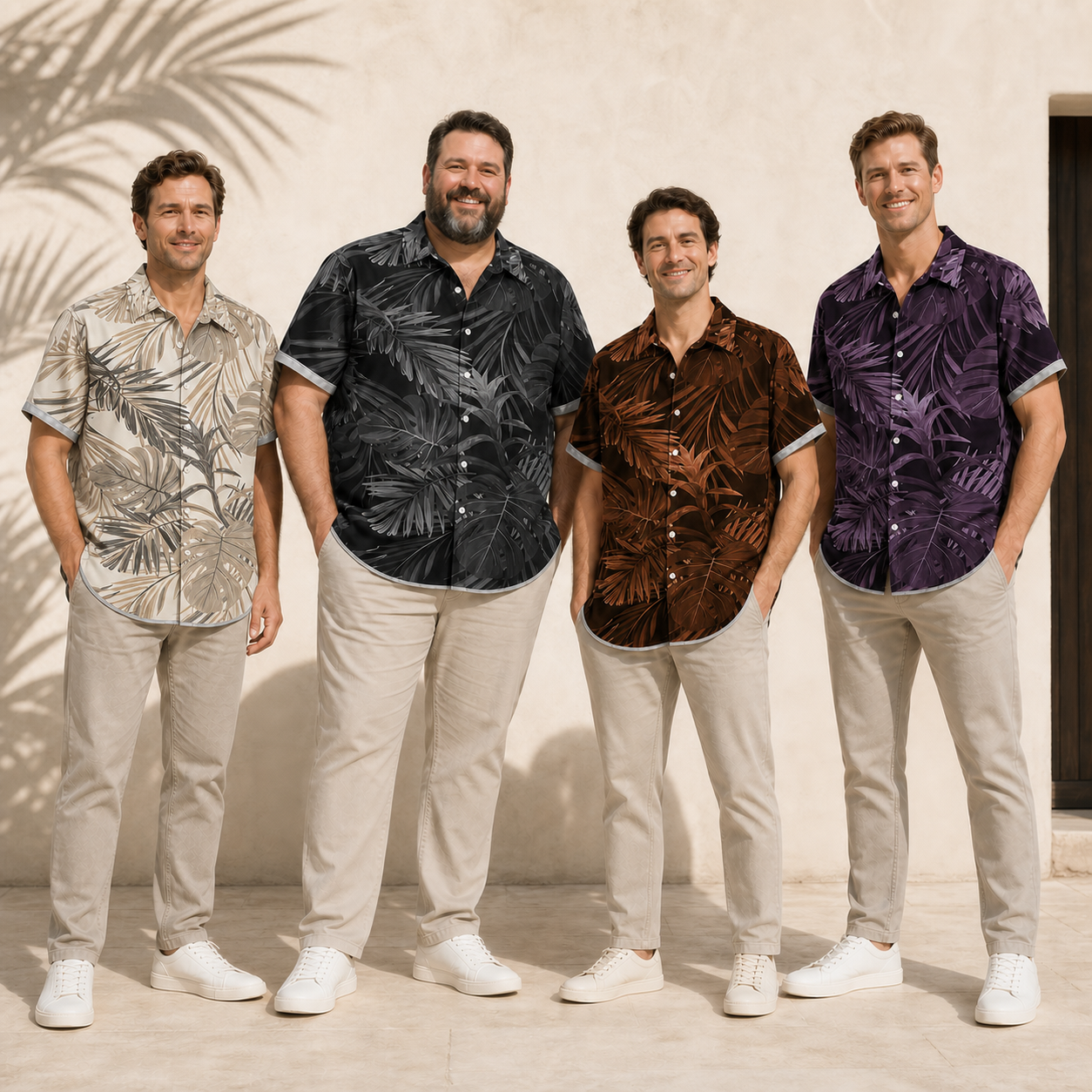 ⏰Seasonal Clearance Sale🔥Men's Tropical Leaf Relaxed Short-Sleeve Shirt Set