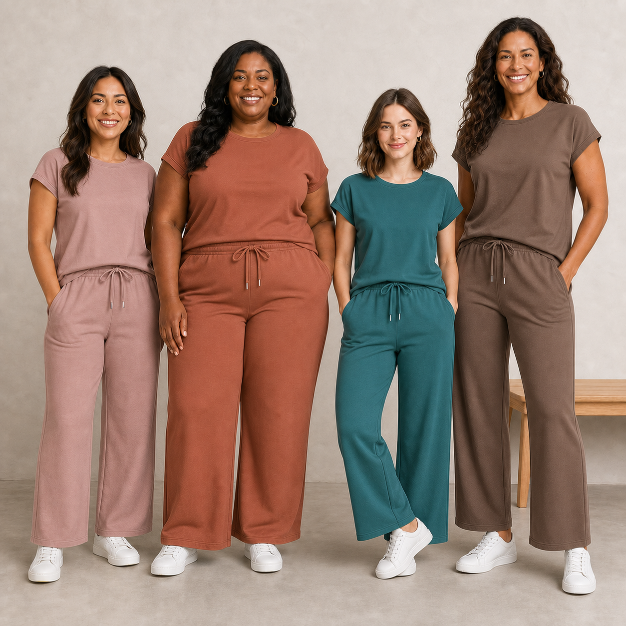 Women's Relaxed Short-Sleeve Wide-Leg Matching Set