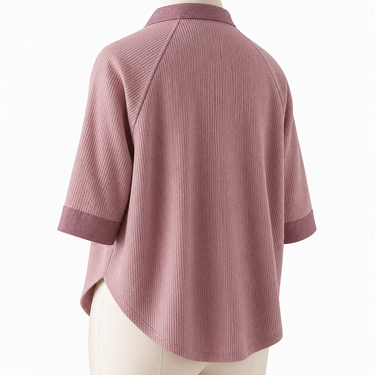 ⏰Seasonal Clearance Sale🔥Women's Textured Three-Quarter Sleeve Polo Tunic