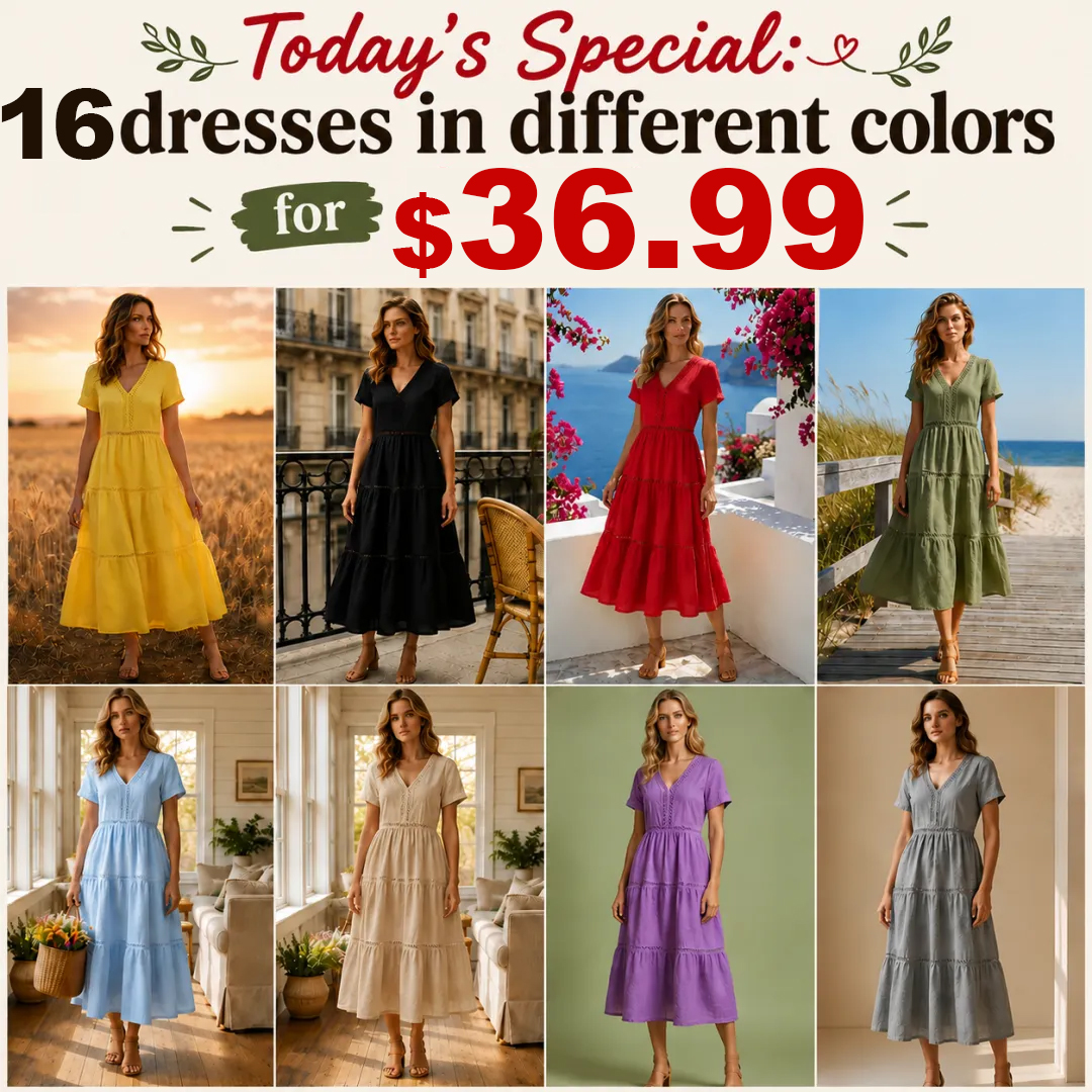 ⏰Store Closing Clearance⚡16 Pack for $36.99⚡Women’s Soft Linen Dress - Effortless Elegance That Celebrates Every Curve and Moment