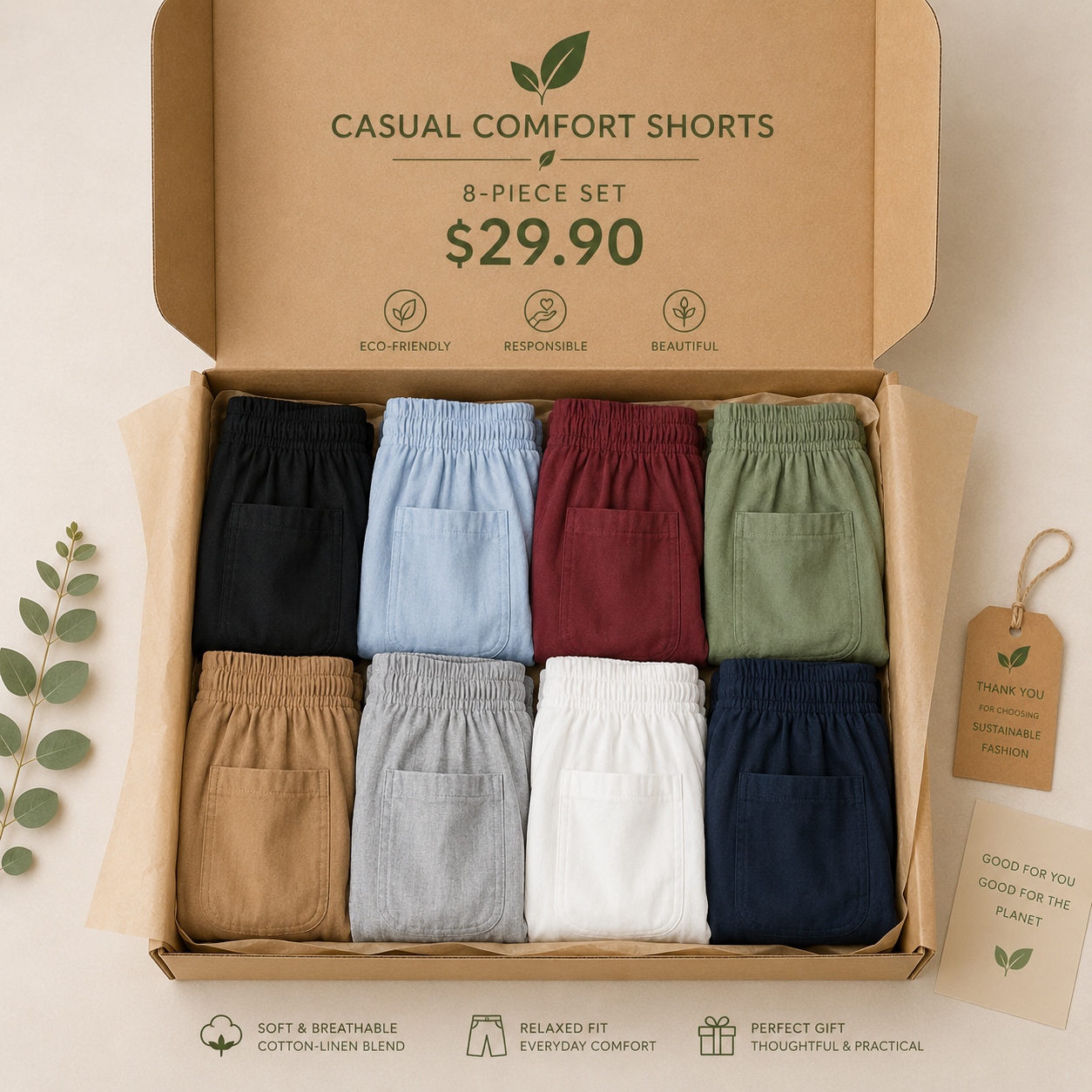 Seasonal Clearance Sale🔥8-PackOnly 29.99 Casual High-Waist Elastic Pocket Shorts – Summer Comfort for Women