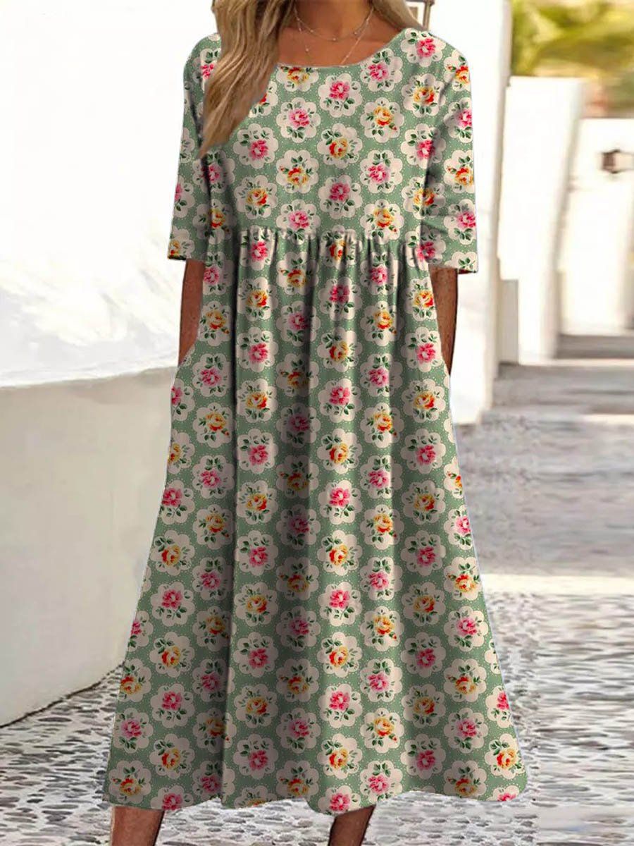 Wunderschön und bequem – ein weiches, stilvolles bedrucktes Kleid in großen Größen