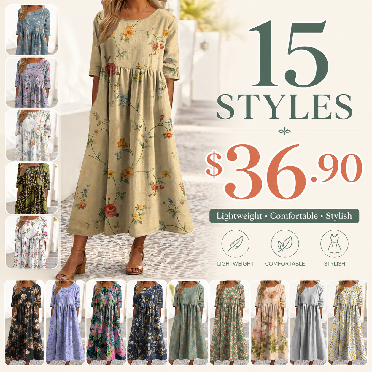 Beautiful and comfortable – a soft, stylish printed linen dress in plus sizes