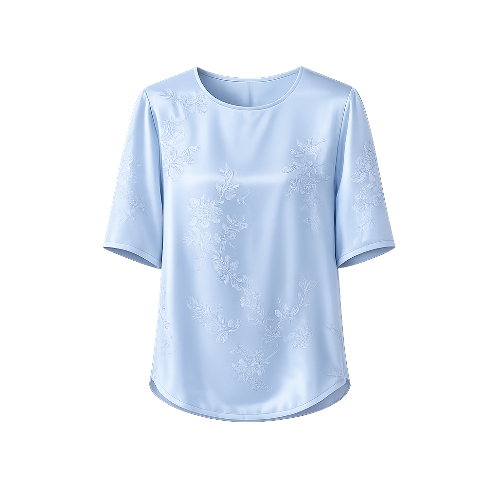 ⏰Seasonal Clearance Sale🔥Women's Floral Satin-Look Short-Sleeve Blouse