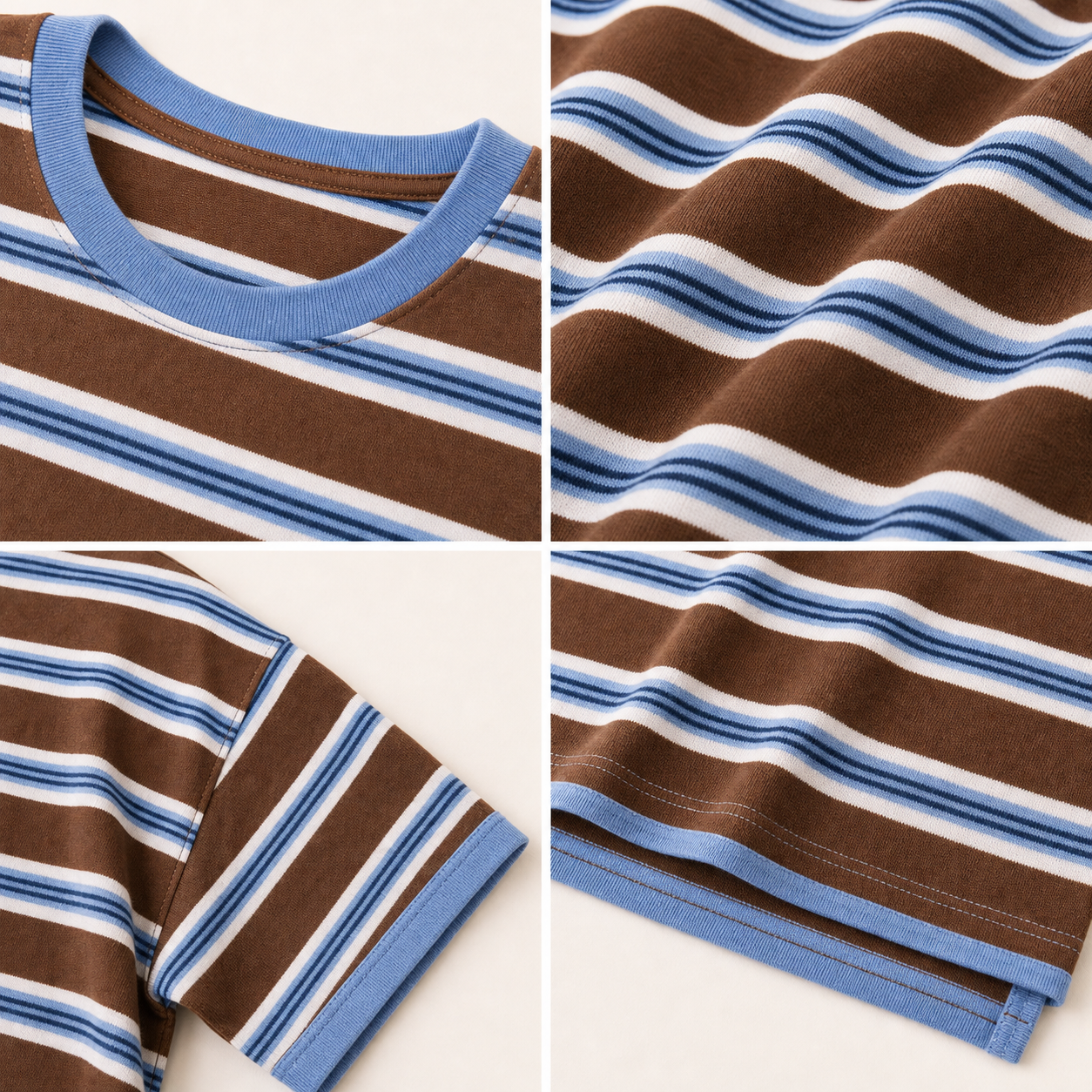 Women's striped oversized boxy tee knit and trim details