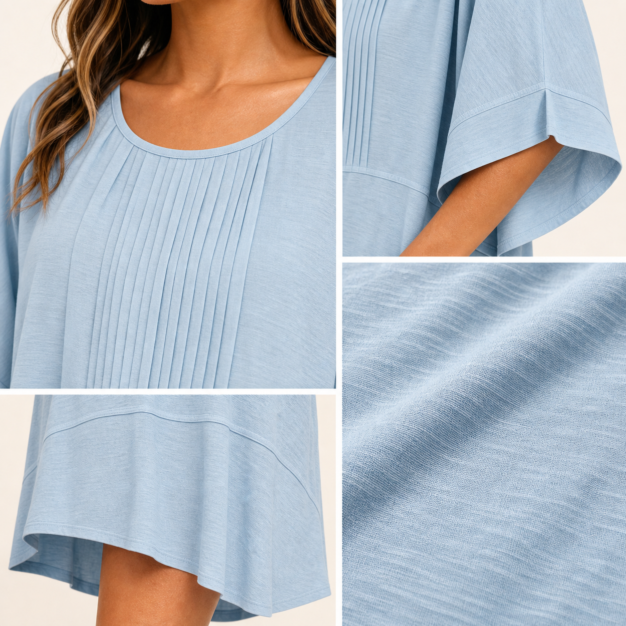 ⏰Store Closing Clearance⚡10 Pack for $23.99⚡Women's Pleated Bell Sleeve Beach Top