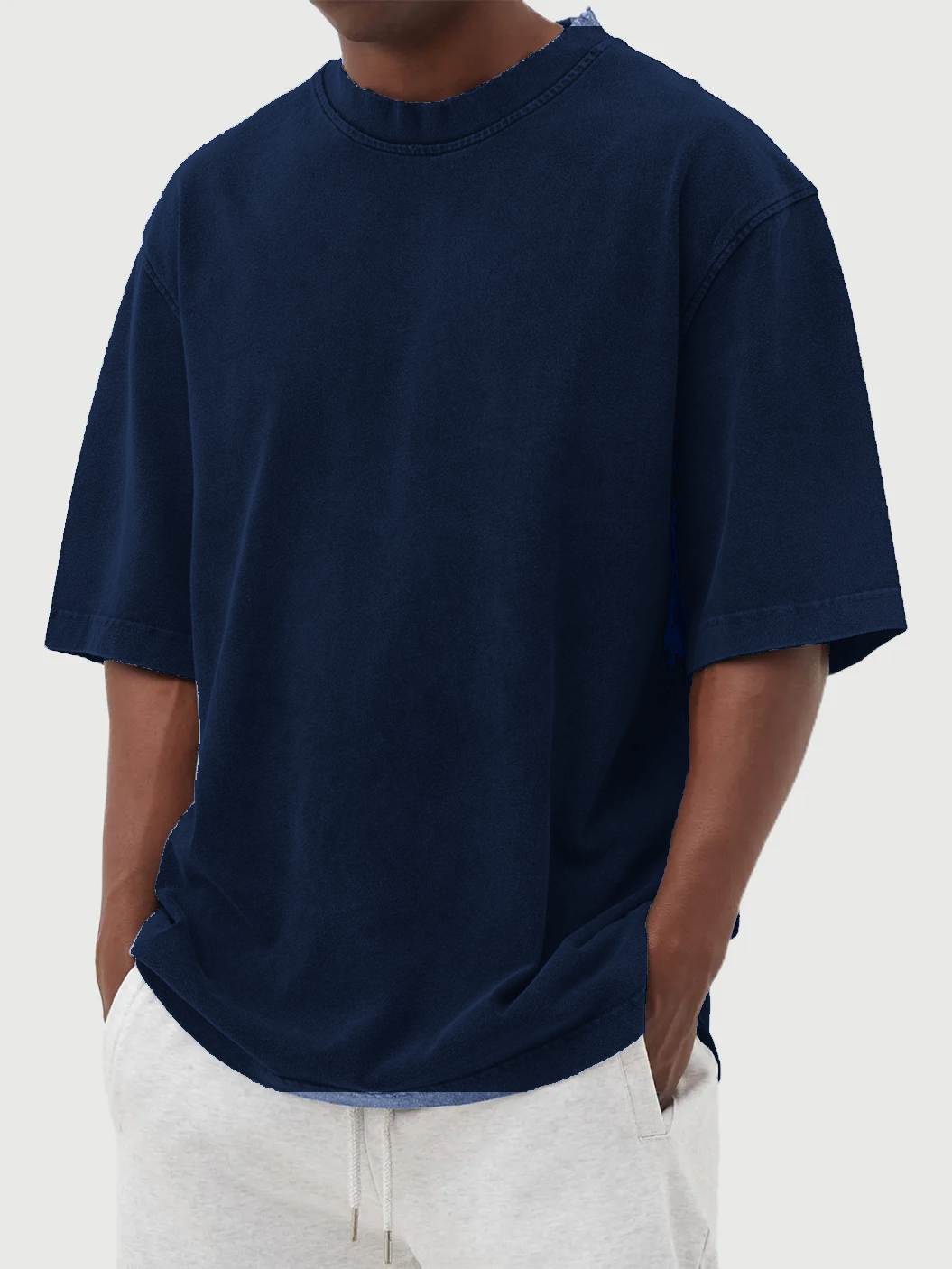 Navy men's oversized washed tee model