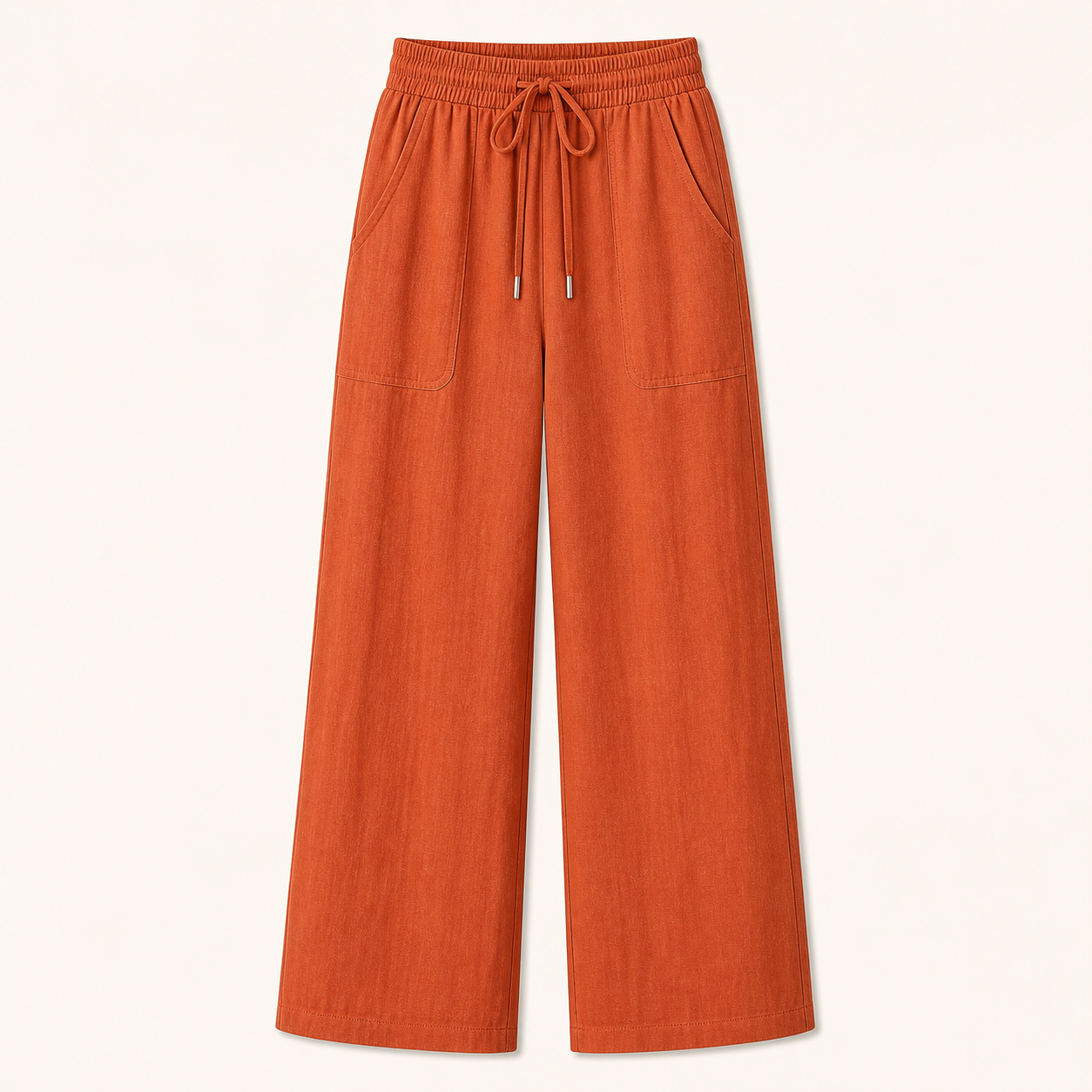 Rust Orange women's drawstring wide-leg lounge pants