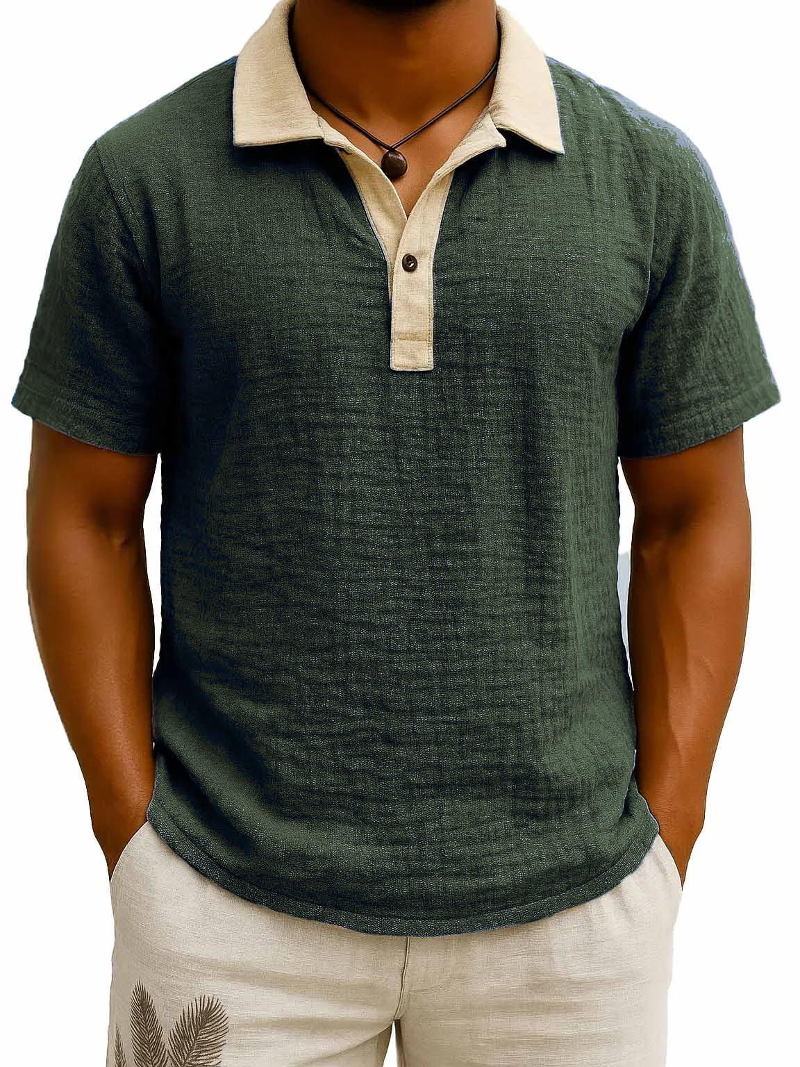 Sage men's contrast collar polo model