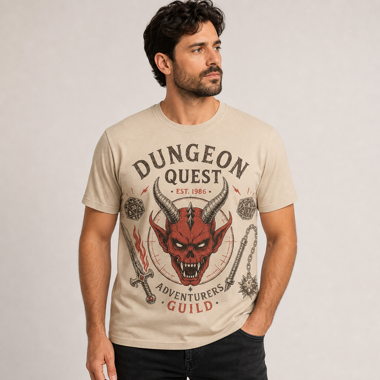 Sand men's dungeon quest graphic tee