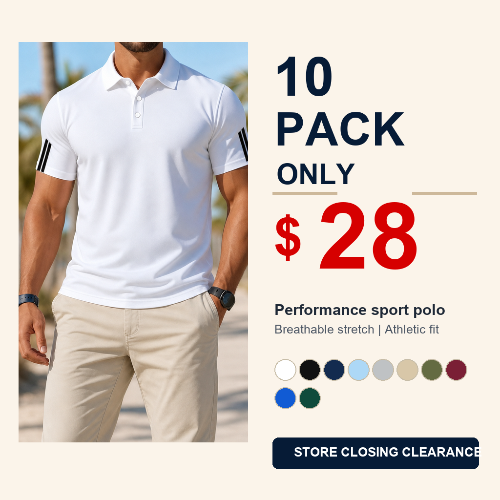 10 pack only 28 dollars men's performance sport polo shirt