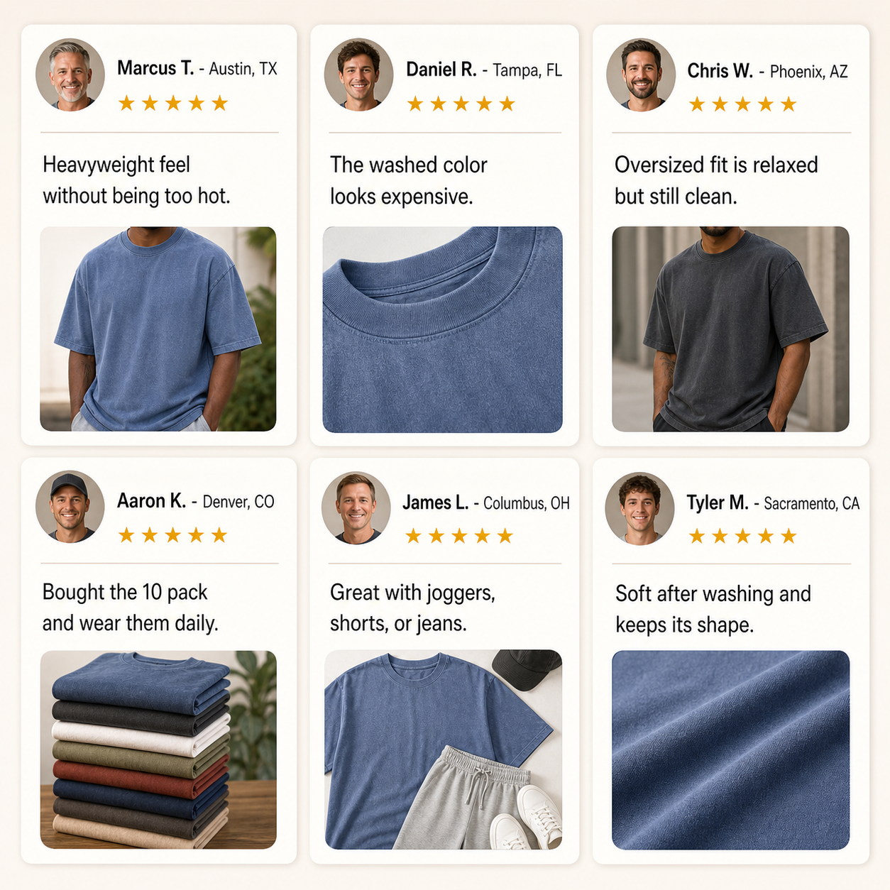 Customer review waterfall men's oversized washed tee