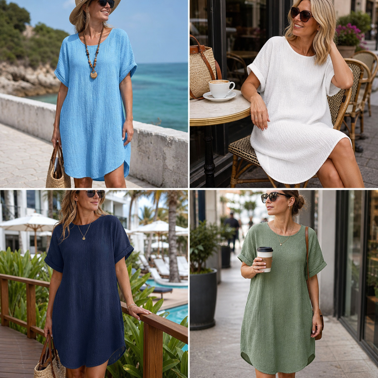 Customer review waterfall women's loose cotton linen shift dress