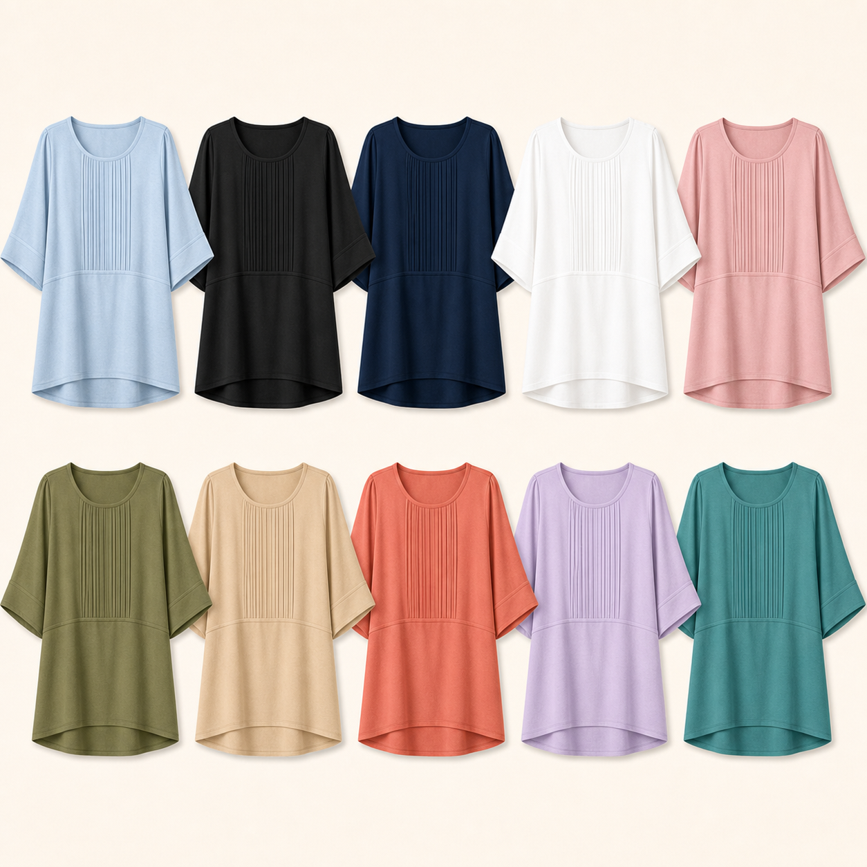 ⏰Store Closing Clearance⚡10 Pack for $23.99⚡Women's Pleated Bell Sleeve Beach Top